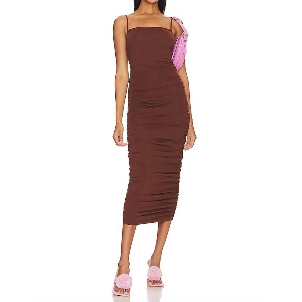 NEW OW COLLECTION ezra midi dress in cocoa